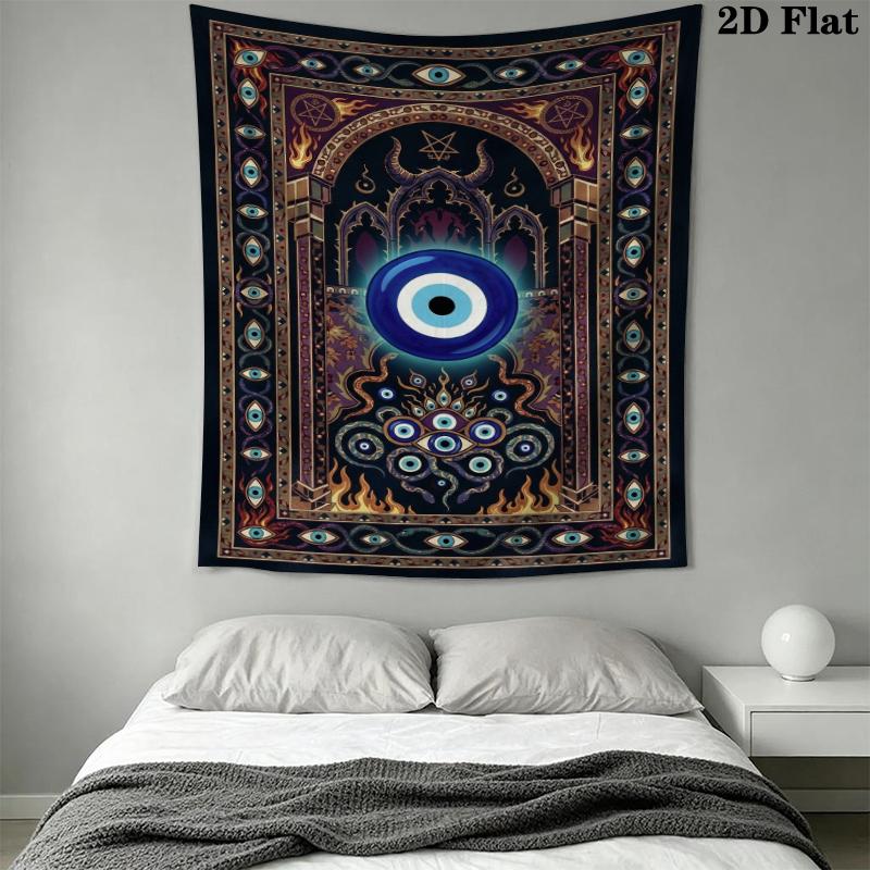 Böser Blick Wandteppich Ästhetisches Wandbehang Gedruckter Stoffdecke Dekorative Wandteppiche für Schlafzimmer Wohnzimmer Heimdekoration