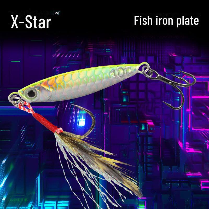 Fish Scale Pattern Long-Distance Iron Plate Lure for Bass, Catfish, and Croaker