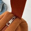 Contemporary Corduroy Sling Bag for Ladies Versatile Shoulder Bags with Zipper