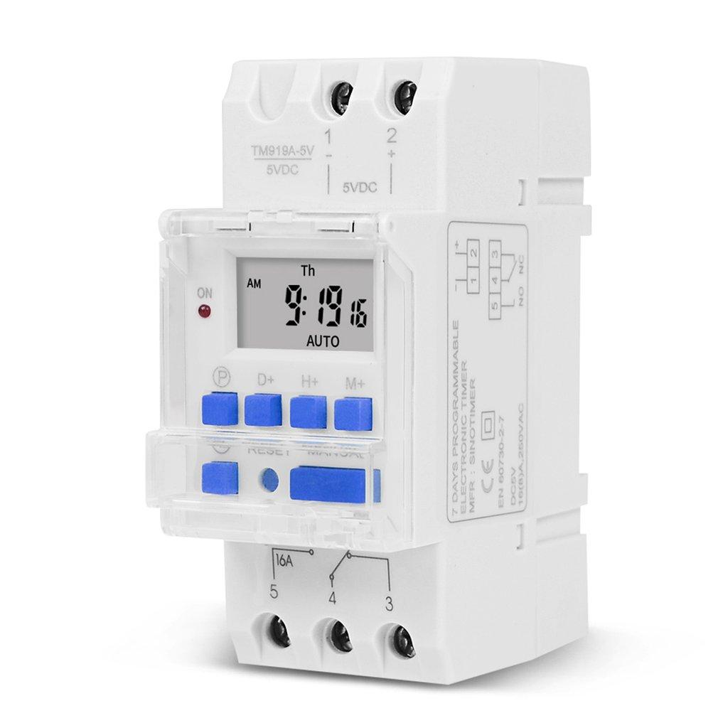 TM919A Time Controller 16A Din Rail Mount Electronic Weekly 7 Days Programmable Digital Industrial Relay Timer Switch Wholesale
