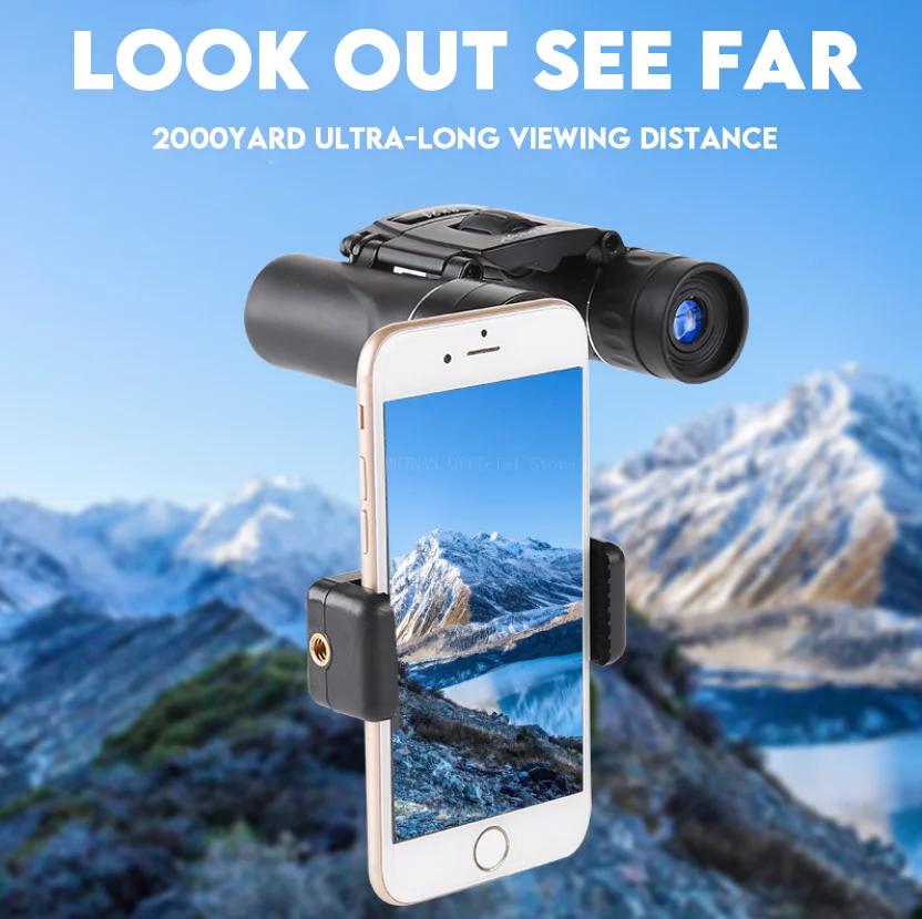 Lornetka 40x22 Składany Mini Teleskop Lornetka Teleskopowa Teleskop o Zasięgu 2000M do Podróży na Zewnątrz Sportu