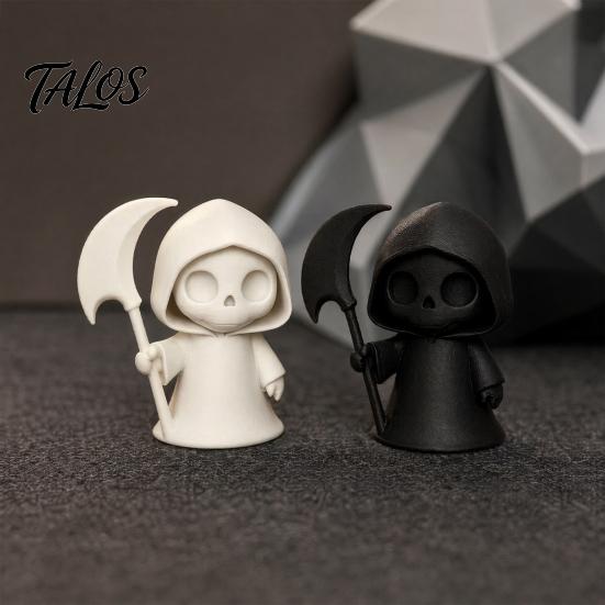 Durable 3D Print Ornament Printed Ghost Figurine, Cute Desktop Ornament, Mini Long-lasting Decorative Item Halloween Reaper Statue for Office