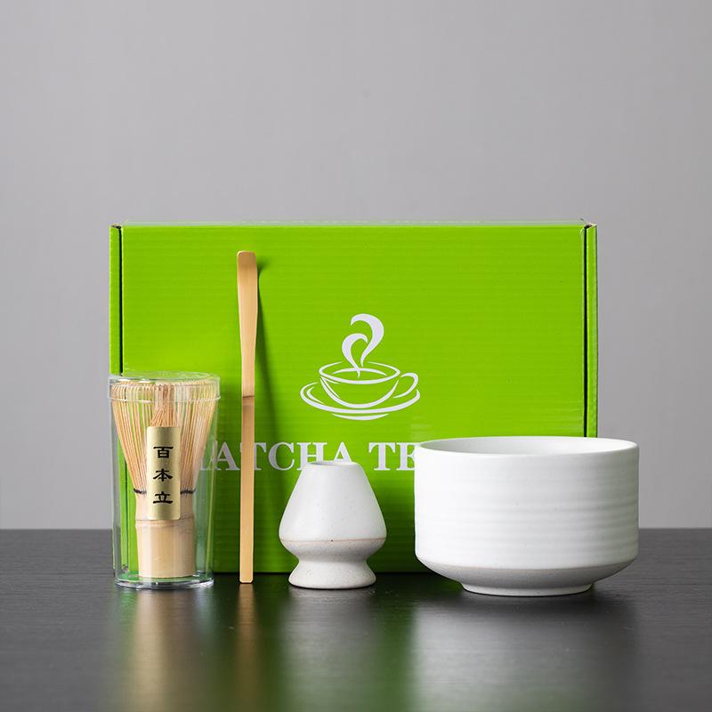 New arrived Matcha tea set Straight bowl matcha scoop ceramic tea bowl coffee tools set japanese tea accessories