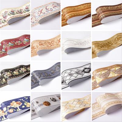 10CM PVC Waterproof Waist Line Wood Marble SelfAdhesive Skirting Line Wallpaper Living Room Decor Vinyl Border Wall Corner Stick