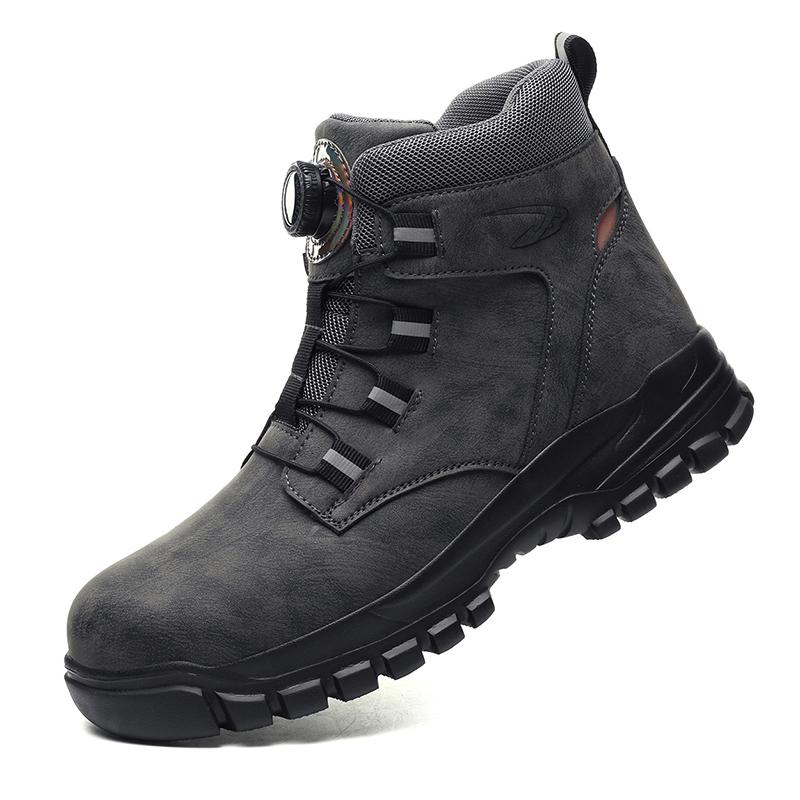 Fashion New Fashion 2025 Waterproof Security Work Safety Boots Protective Leather Boots Anti-smash Anti-puncture Industrial Shoes Men