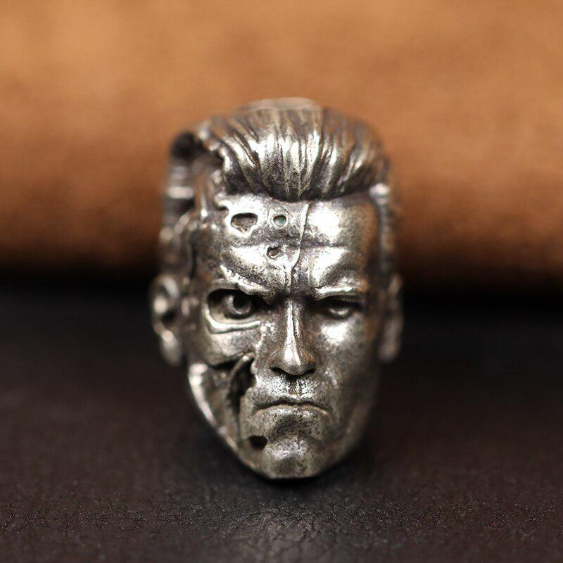 Robot Warrior Brass Knife Beads EDC Outdoor DIY Paracord Woven Lanyard Pendants Accessories.