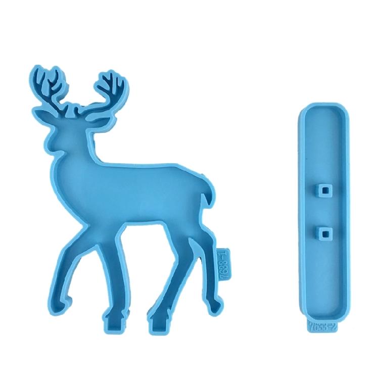 

Christmas Deer Desktop Decorations Mold 3D Deer Resin Mold for DIY Car Ornaments синий