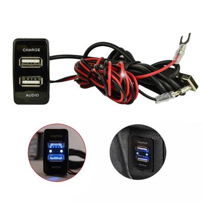 Dual USB Charger Socket Audio adaptér pro Toyota 4Runner Highlander FJ Cruiser