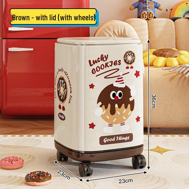 

Cartoon Rolling Trash Can with Upgraded Wheels