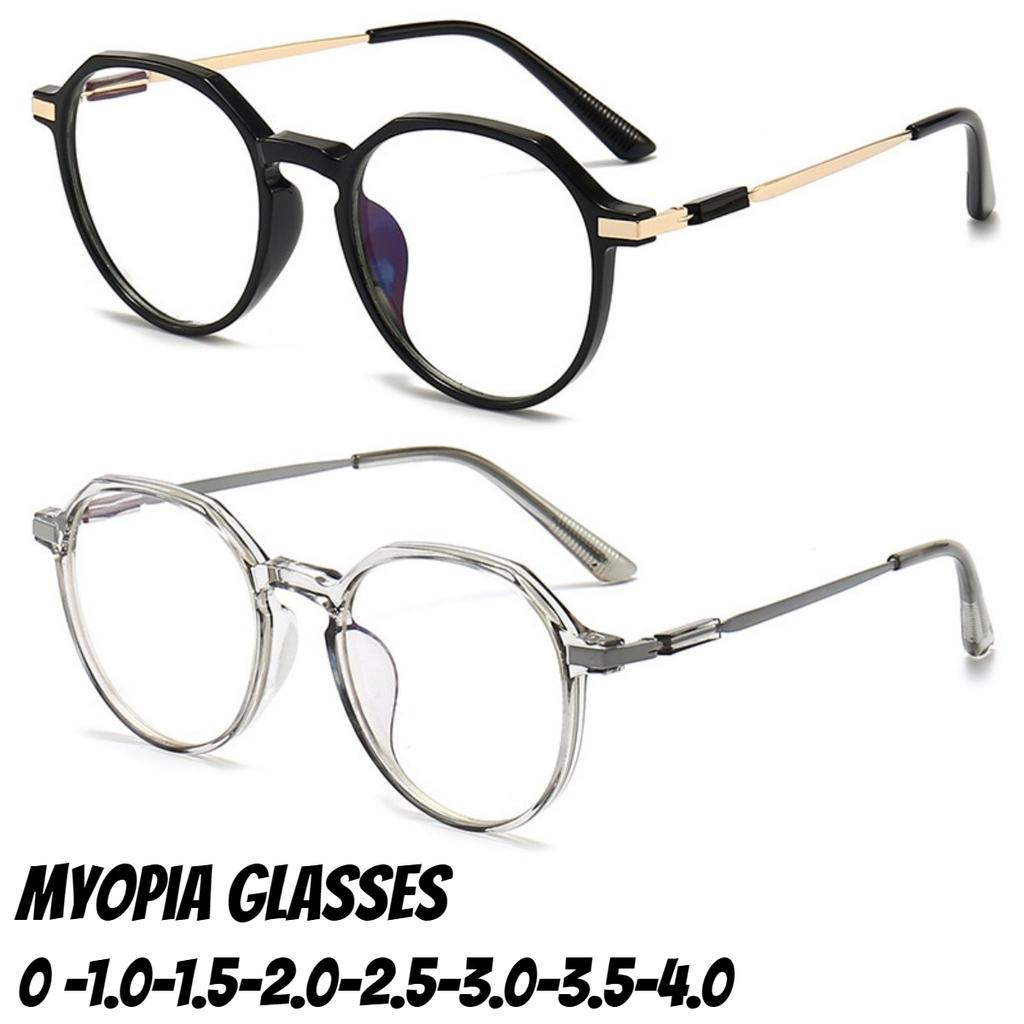 Vintage Round Frame Myopia Glasses for Women Men Unisex Prescription Eyewear Optical Pilot Eyeglasses Nearsighted