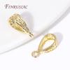18K Gold Plated Brass Droplet Pendant Bail Connector For Necklaces Bracelets Jewelry Making Supplies, DIY Pearl Pendants