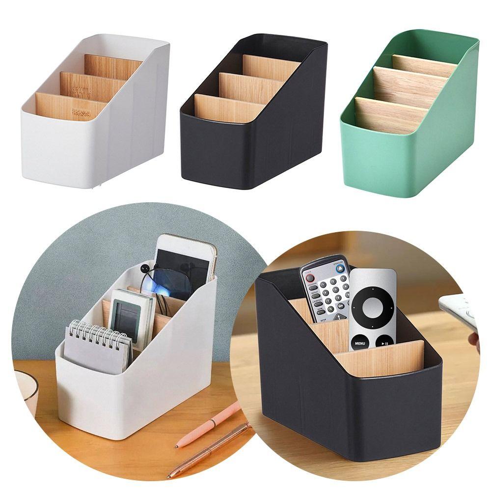 Cosmetic Storage Desktop Storage Box 4 Grids Living Room Organizer Remote Controller Storage Box