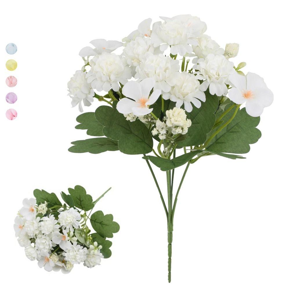 Flores de Hortensia Artificiales Multicolor Toque Real Arreglos Florales Flores de Hortensia Falsas con Tallos Flores de Seda
