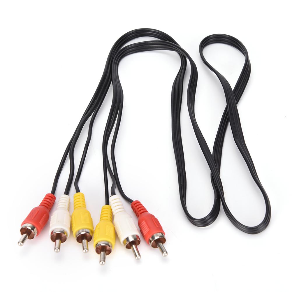 

3 RC Male To 3 RC Male Composite Audio Video AV Cable Plug 1M