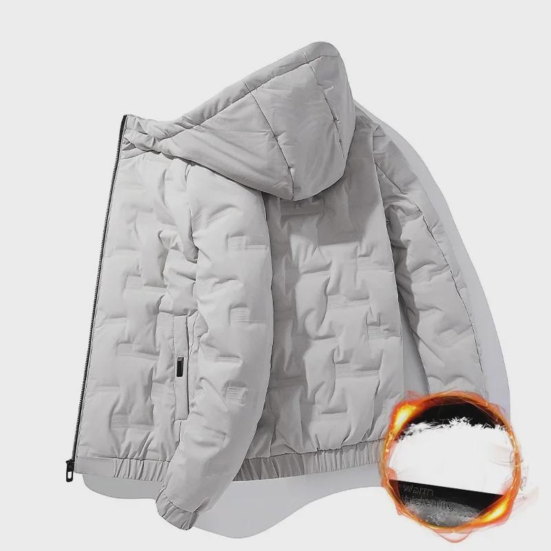 Herre Vinter Hette Bomullsjakke - Trendy Casual Kort Kåpe