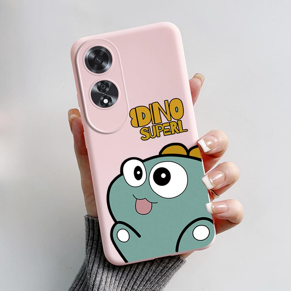 For Oppo A60 CPH2631 Case Cute Bear Cartoon Frog Painted Shockproof Soft Back Cover for Oppo A60 OppoA60 A 60 4G Silicone Bumper