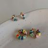 Exquisite Bohemia Enamel Oil Jewelry Women Stud Earrings Hoop Ear Buckle Korean Style Earrings