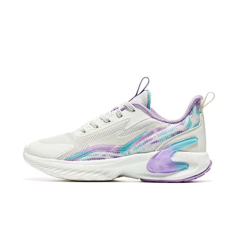 Hongxing Erke Breathable Lightweight Non-Slip Wear-Resistant Low-Top Kids Running Shoes Kids Sneakers Microcrystal-White Luster-Purple 65123103053-004