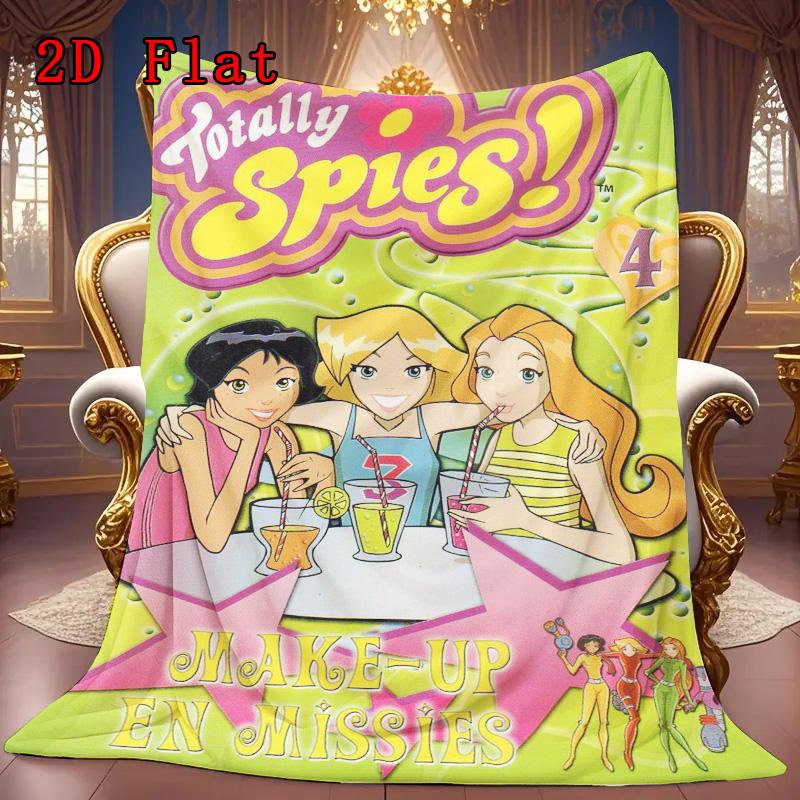 Totally Spies 2D Flat Pattern Flannel Blanket High quality All Seasons Warmth and Comfort Perfect for Christmas Gifts.
