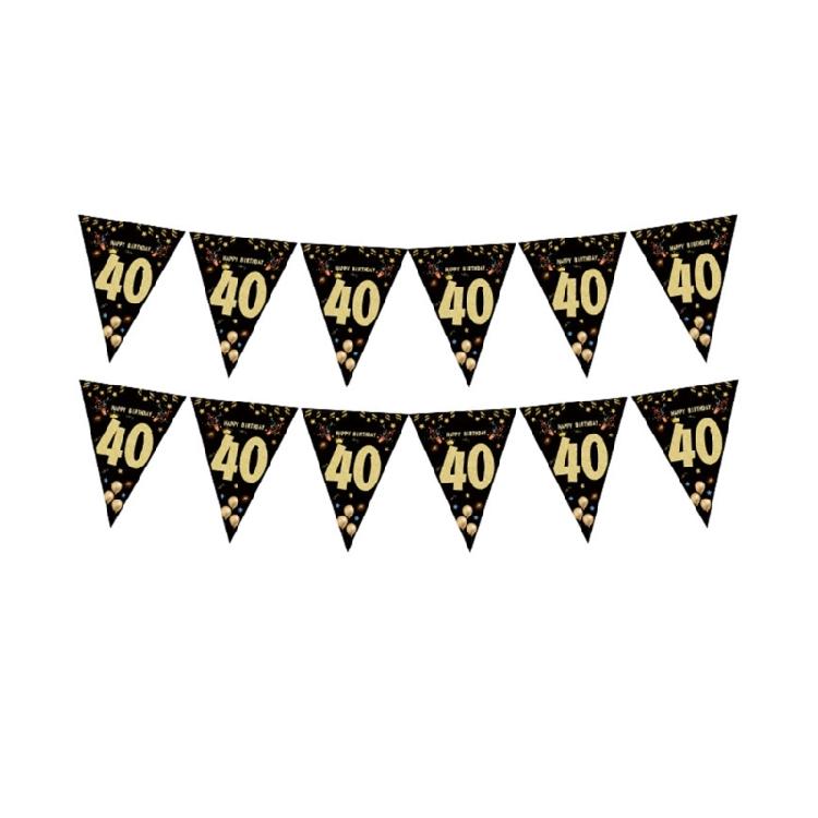 Geburtstagsparty Wimpelkette Hängende Dekoration Schwarz Gold Wimpelkette Geburtstagsfeier Zubehör für Festival Anlass Fotografie
