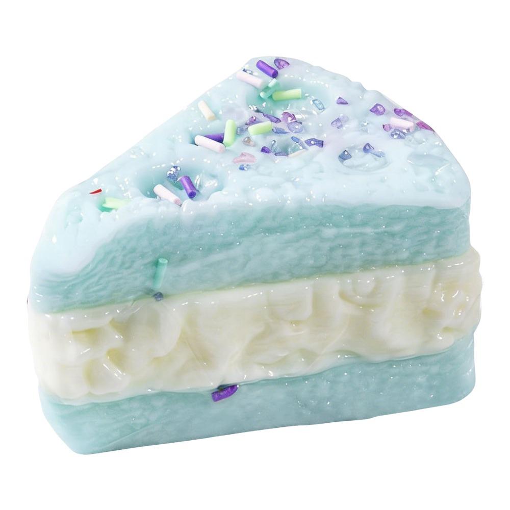 Creative Triangle Cheese Squeezable Toy Simulation Cake Slow Rising Squishy Toy Hand Relax синий