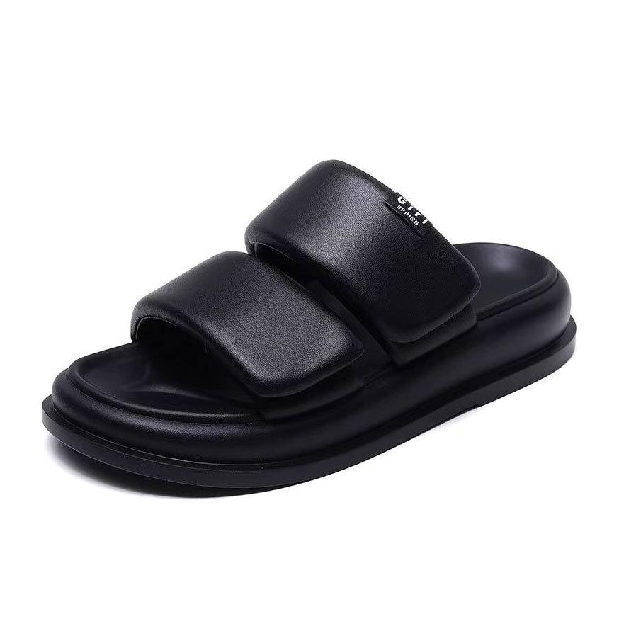 

Повседневные модные тапочки на толстой подошве 40 чёрный