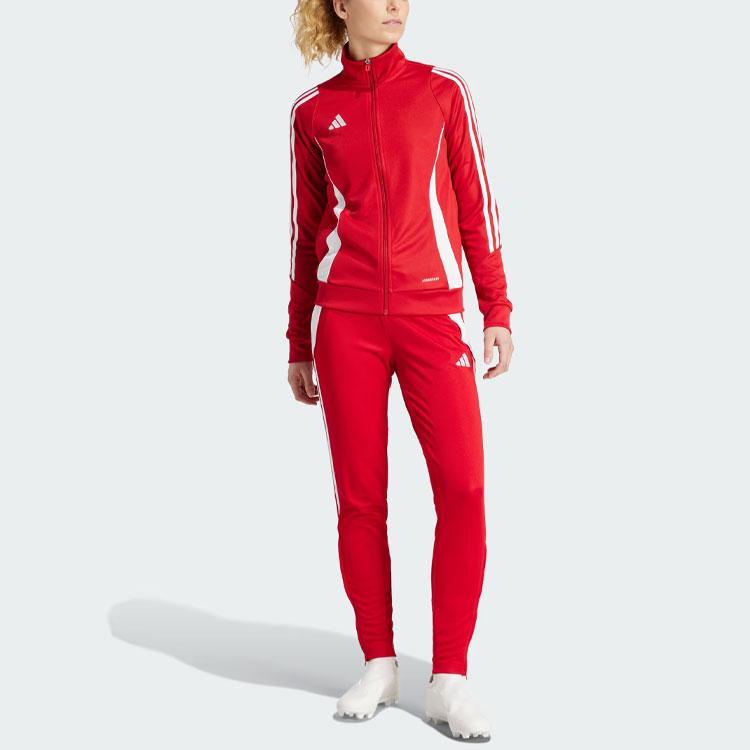 Adidas Tiro 24 Training Jacket Color Block Long Sleeve Retro Sports Stand Collar Jacket Women Jackets Power-Red IR7493