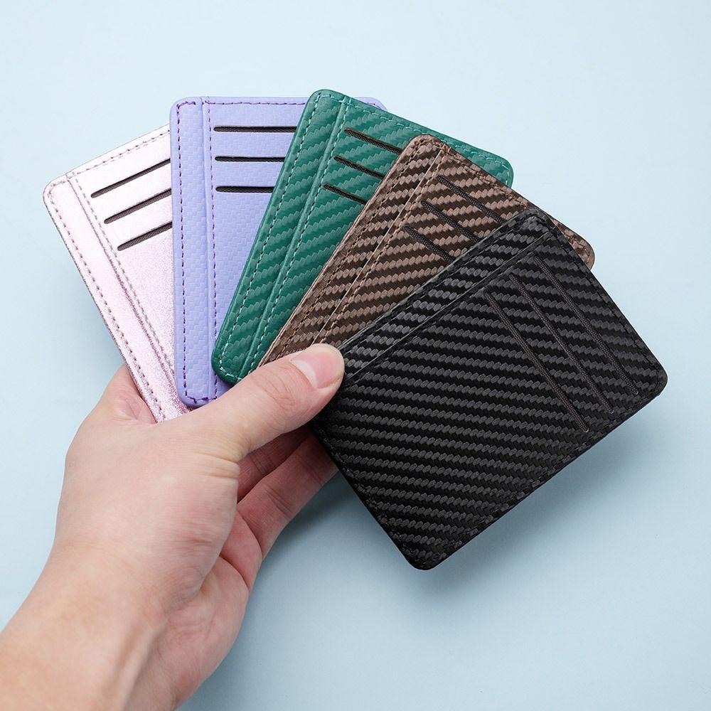 Fashion PU Leather Card Holder Multiple Pockets Ultra Thin Coin Purse 5 Colors Money Bag Men Women