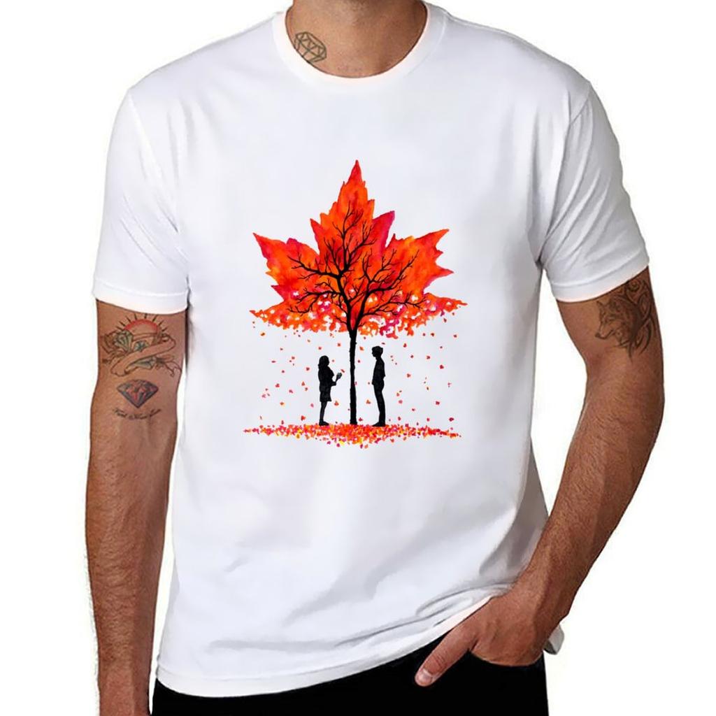 Love Under The Maple Tree Tshirt Plus Size Workout Short Sleeve Top