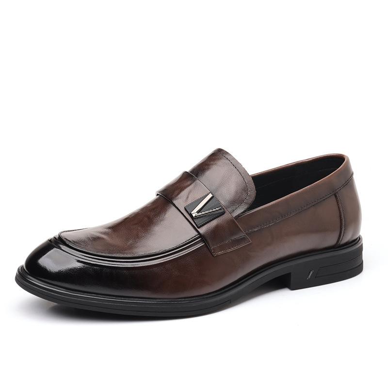 Neue Oberste Schicht Rindsleder Business Casual Herrenschuhe Echtes Leder Spitz Formell Lederschuhe Herren Modische Einteilige Schuhe