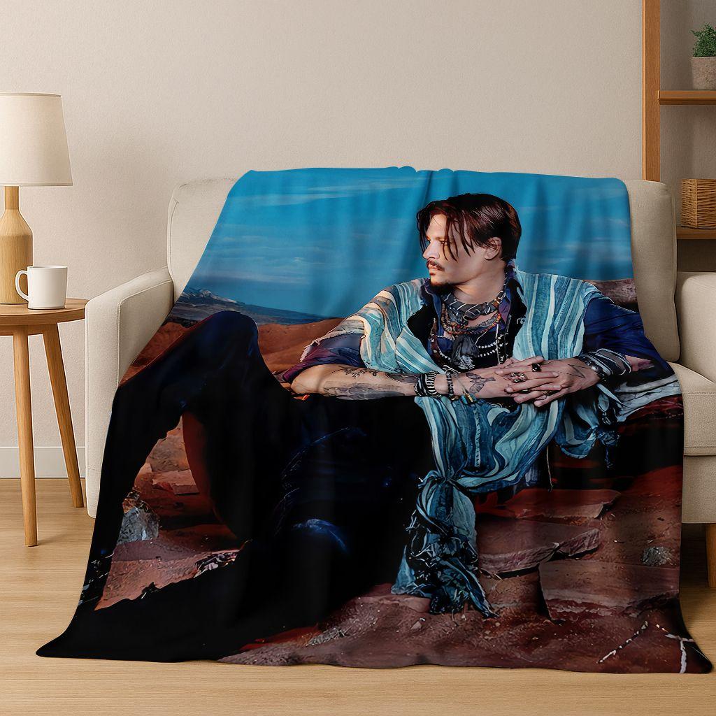 

26 Style Johnny Depp Art Flannel Blanket,warm and Cozy Soft Throw Blanket for Home Bedroom Bed Sofa Picnic Office Cover Gift kid 75x90cm