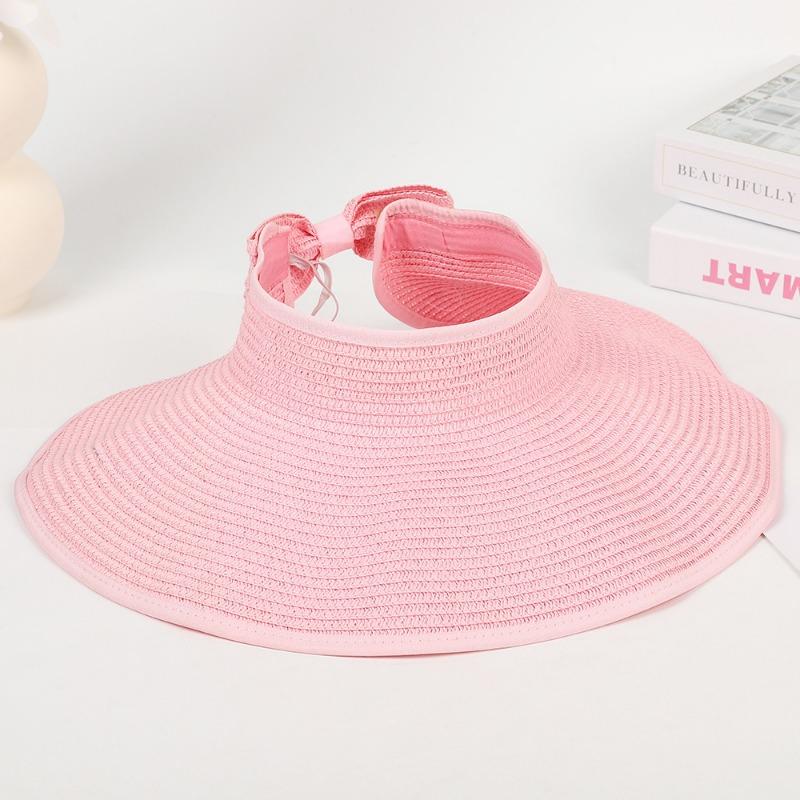 New Summer Folding Empty Top Hat Large Edge Sunshade UV Protection Sun Protection Hat Outdoor Sports Mountaineering Travel Straw Hat