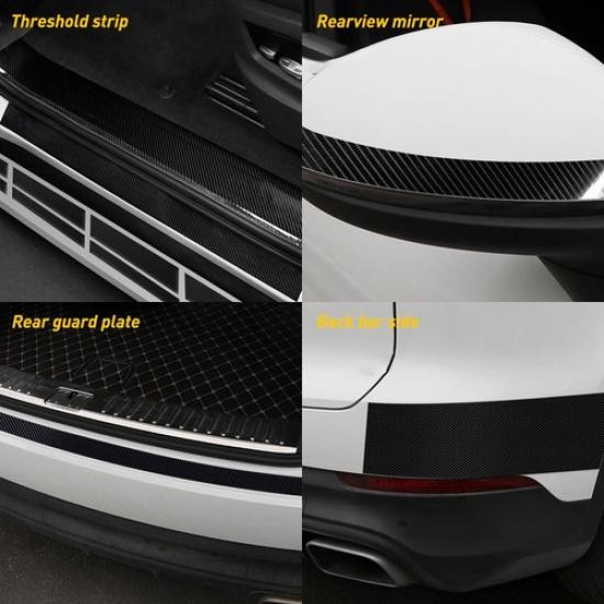 Car Sticker Door Fiber Anti Carbon Body Scratch Protector Sill Scuff Cover Strip