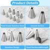 JIEYAO 9 Piece Stainless Steel Star Piping Tips Set, French Open Star Tube Frosting Nozzle Kit Pastry Decorating Tips for Cupcakes Cakes Cookies