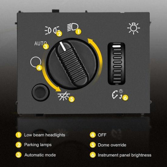 For Chevy Silverado GMC Sierra Yukon 2003-2007 Headlight Switch Headlamp Dimmer