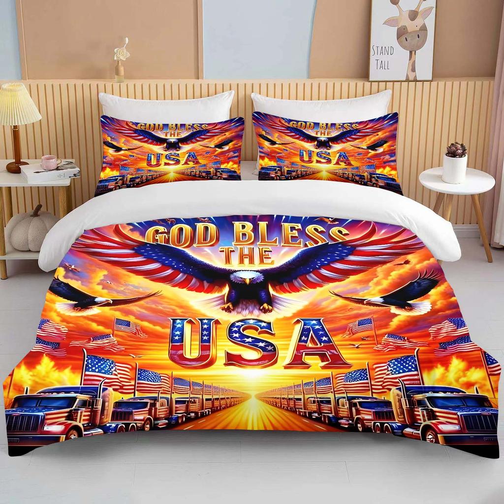 10 Sizes Great American Truck Eagle 3pcs Bedding Sets Duvet Set Comforter Bed Set Queen King Size Kids Boys Home Textiles Gift