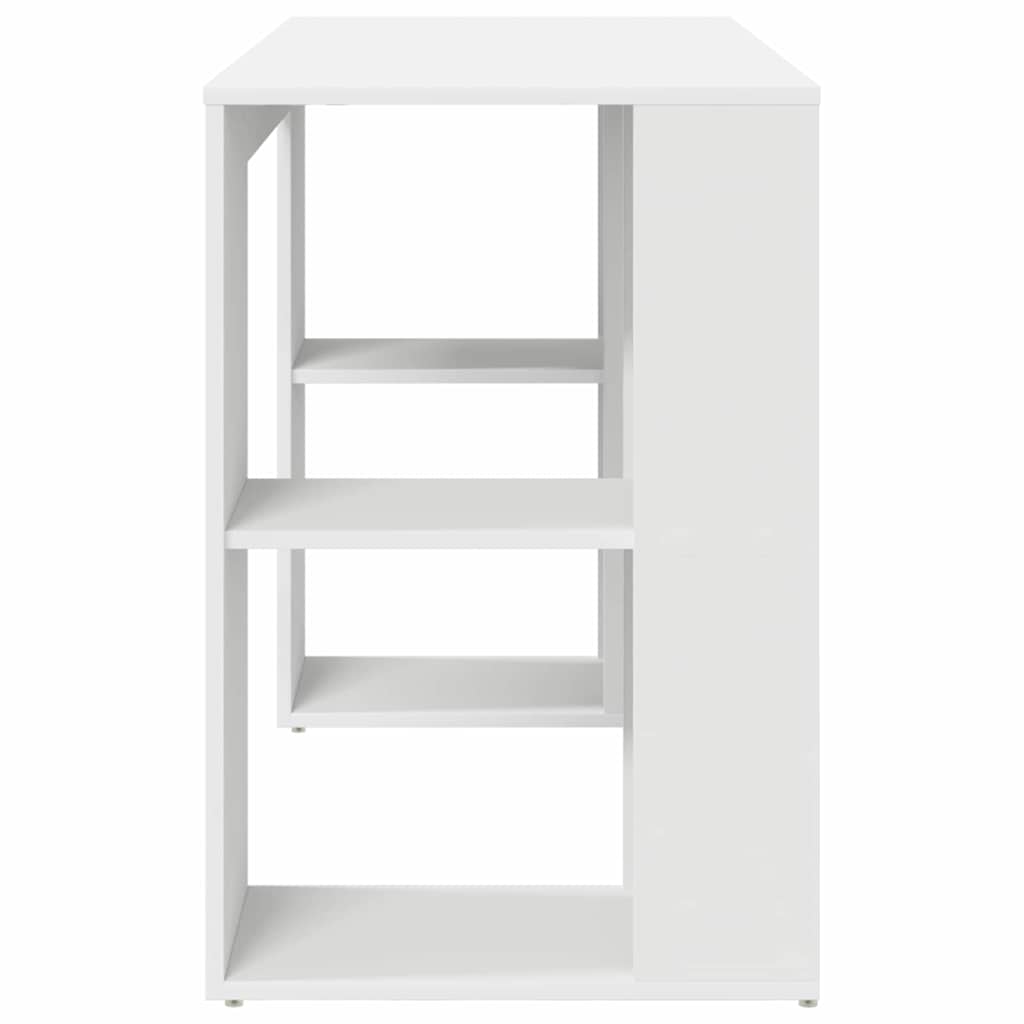 White Desk with Shelf 130 x 50.5 x 75 cm Engineered Wood