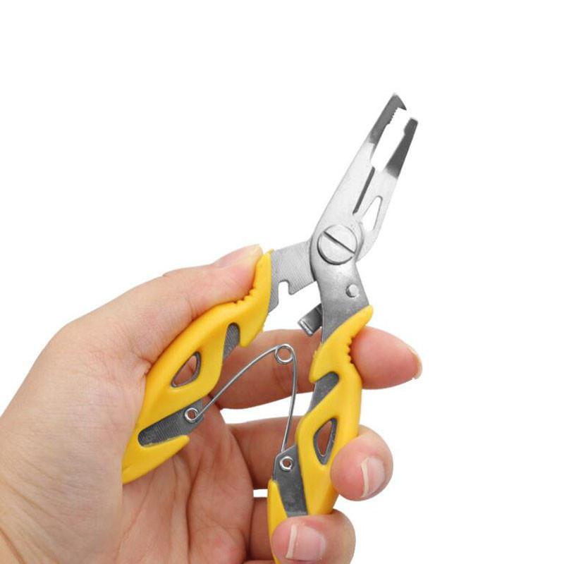

Fishing Lure Plier Scissors Return Spring Latch Bend Design Comfortable Handle Needle Nose Pliers Eagle Nose Pliers Orange A