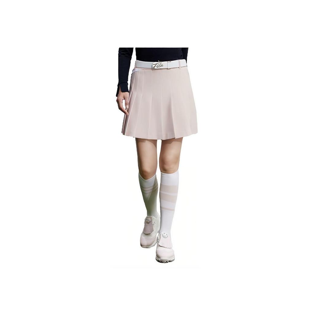 Fila Golf Series Solid Color Pleated Woven Casual Skirt Women Skirts Pink A11W345301F-PK