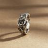 Buyee 925 Sterling Silver Flower Ring Finger Excellent Rose Open Ring for Woman Man Fashion Gray Ethnic Fine Jewelry Circle