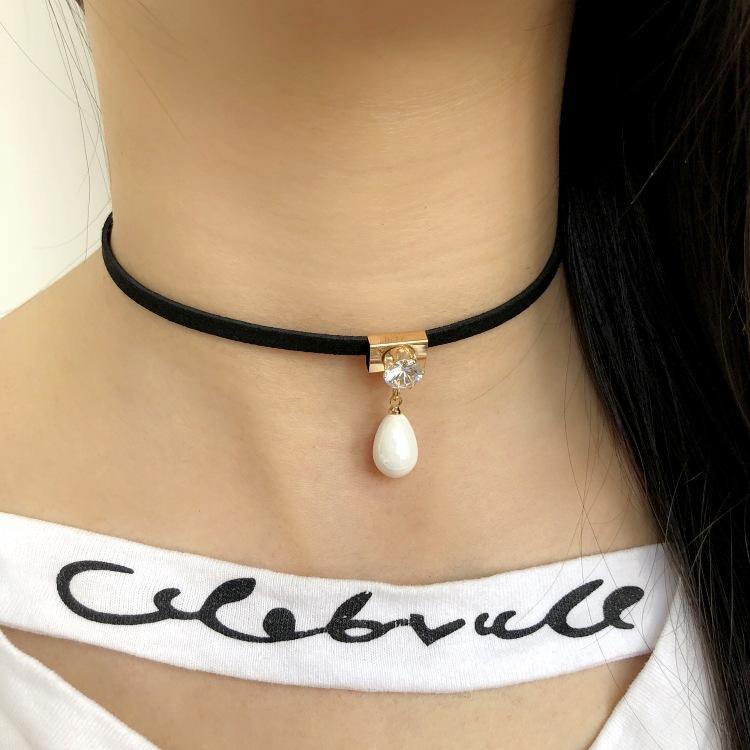 

Ретро мода универсальная шейная цепочка с бахромой, кулон, ожерелье на ключицу, женский короткий простой темпераментный шейный ремешок, хипстерский с украшениями