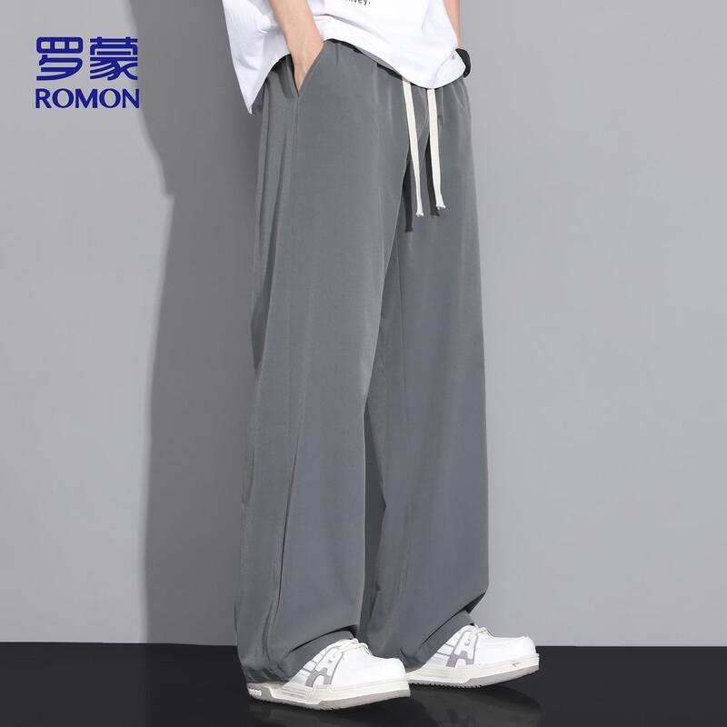 ROMON Men's Ice Silk Loose Straight Casual Pants 29092