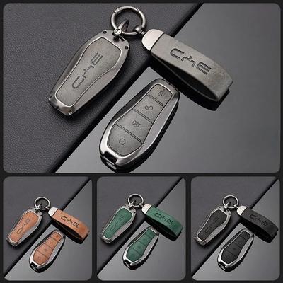 Car Key Protective Case Leather Metal Case Car Remote Smart Key Case for BYD Song Plus Atto 3 Han EV Tang DM Qin Seal Dolphin