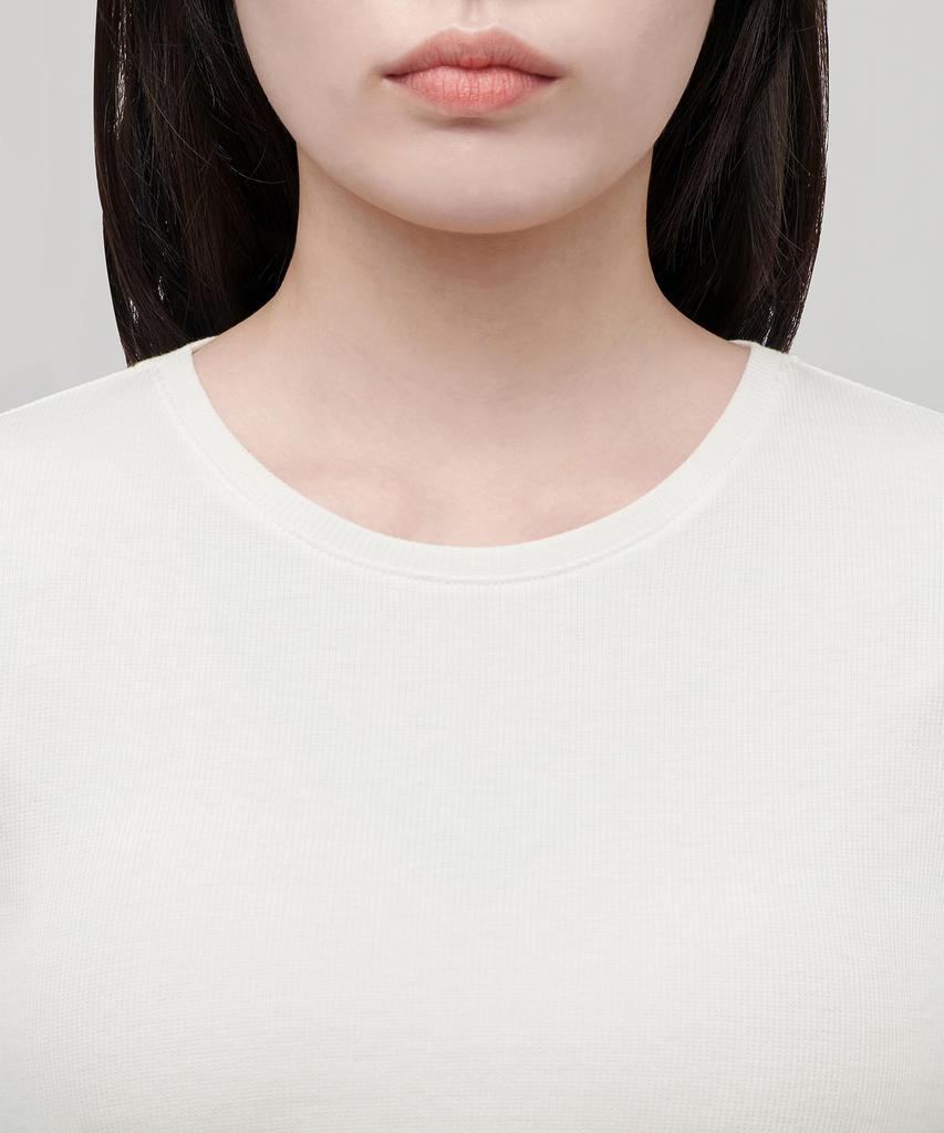 MUSINSA STANDARD WOMAN Women'S Ribbed Slim Fit Long Sleeve T-Shirt [Cream]