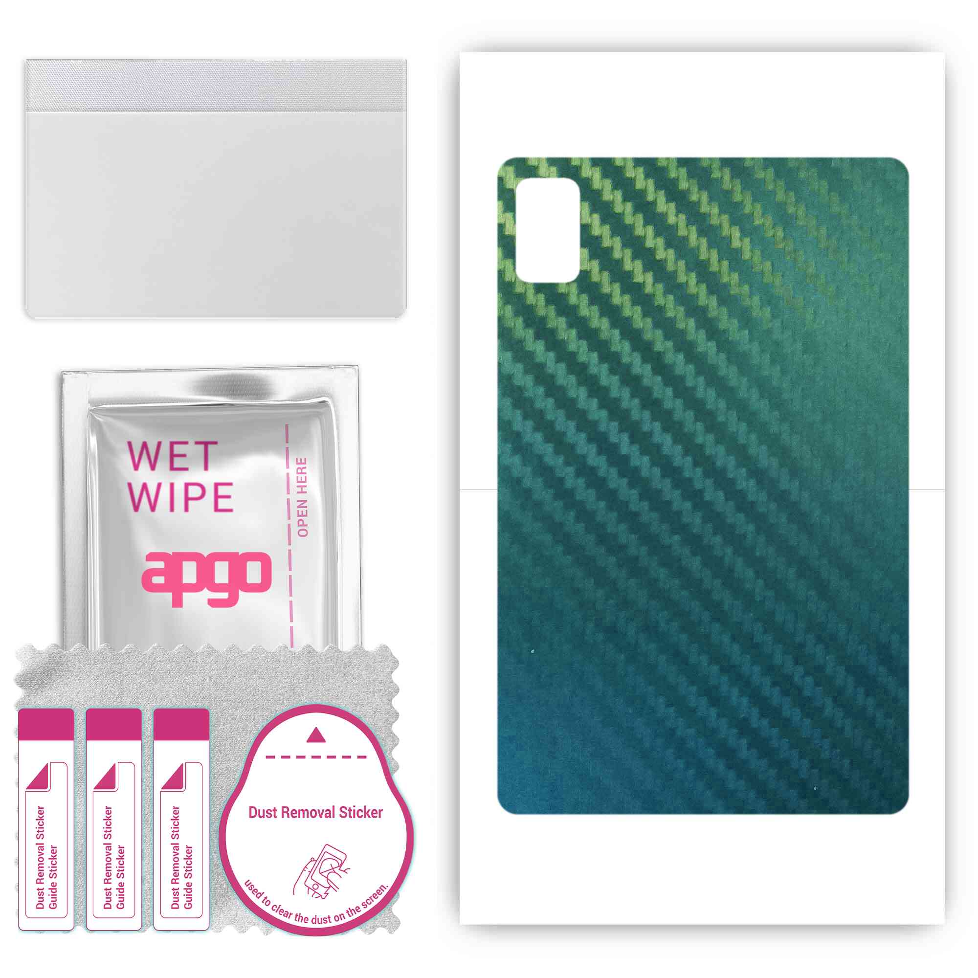 

apgo Protective Skin Sticker for the back compatible with Ulefone Tab A8, Wrap Film, Foil, Vinyl - Pattern Carbon Chameleon CAKA1