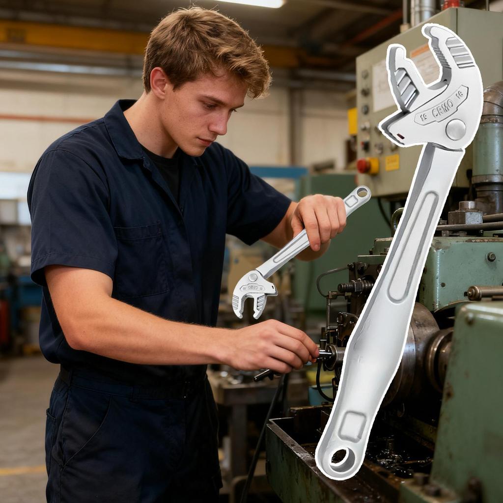 Adjustable Wrench Self-Locking Heavy Duty Spanner Pliers Thin Adjustable Wrench for Torque Pipe Mechanic Automotive Plumbing Car