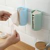 1pc Wall-Mounted Garbage Bag Holder, Nail-Free ABS Plastic Trash Bag Storage Box, Pad Container For Home, Kitchen, Bathroom - Non-Food Contact