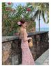 Lace Trim Floral Backless Camisole Dress - Women's Summer Beach Style, High Waist, Hip-Hugging Skirt