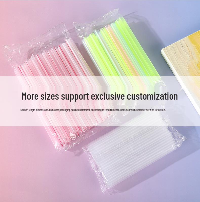 Biodegradable Transparent High-Temp Milk Tea Straws with Pearl Thick Tips