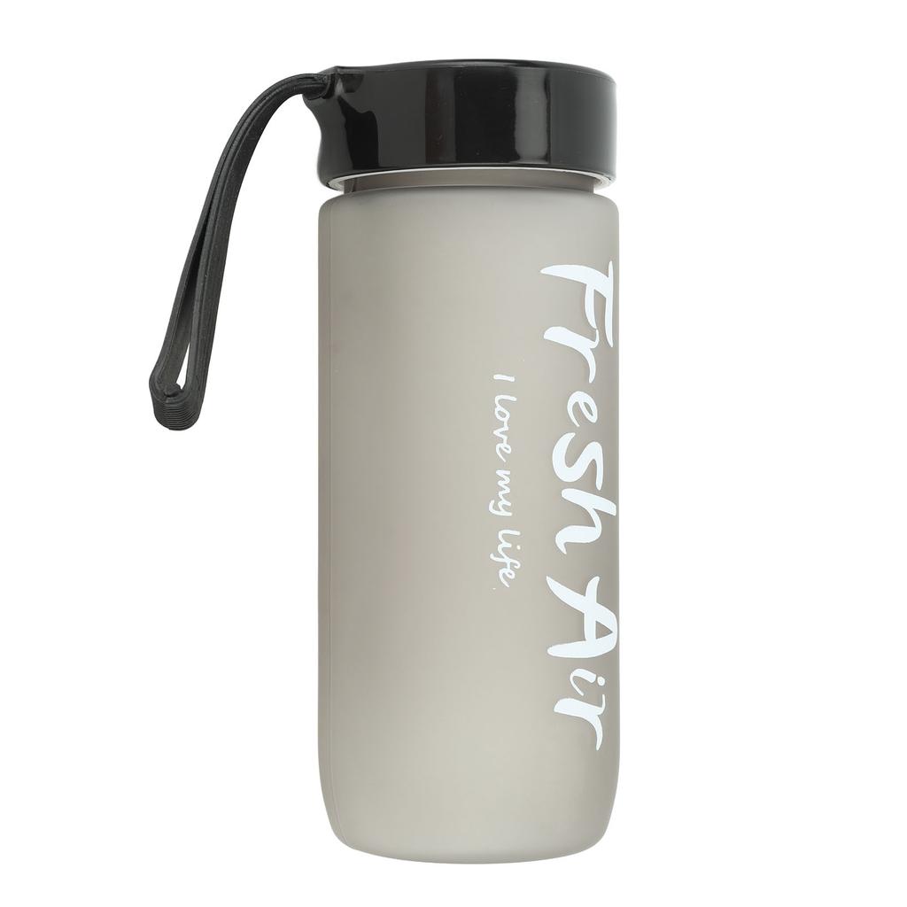 600ml Water Bottle Frosted Large Capacity Leakproof Water Bottle with Lanyard for Outdoor Travel Gym